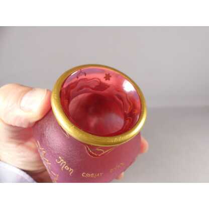 Daum Nancy, Vase Coeur De Marie En Verre "mon Coeur Avez" époque fin XIX ème – Image 6