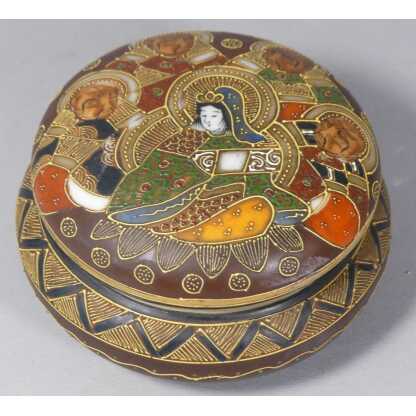 Coffret bonbonnière en porcelaine Satsuma, Japon, début XX ème