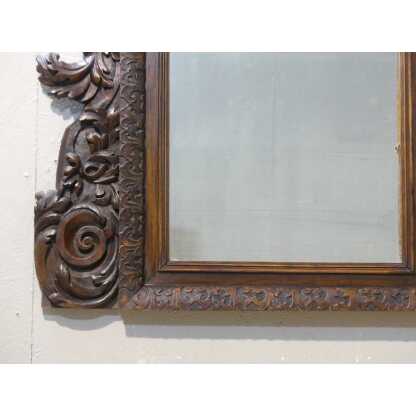 Miroir En Bois De Noyer Sculpté Aux Feuilles d'Acanthe, époque XIX ème – Image 13