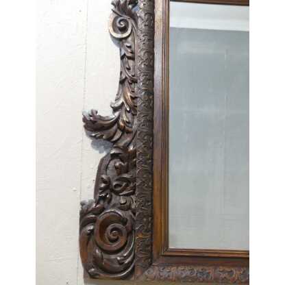 Miroir En Bois De Noyer Sculpté Aux Feuilles d'Acanthe, époque XIX ème – Image 12