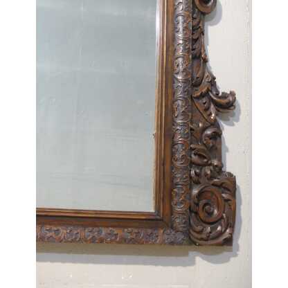 Miroir En Bois De Noyer Sculpté Aux Feuilles d'Acanthe, époque XIX ème – Image 9