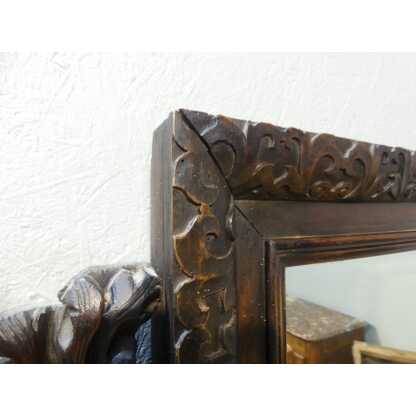Miroir En Bois De Noyer Sculpté Aux Feuilles d'Acanthe, époque XIX ème – Image 7