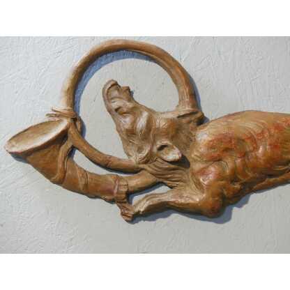 Sanglier Au Cor De Chasse, Sculpture Cynégétique En Terre Cuite, époque XIX ème – Image 5