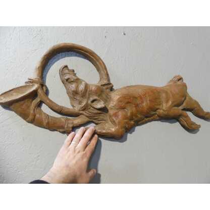Sanglier Au Cor De Chasse, Sculpture Cynégétique En Terre Cuite, époque XIX ème – Image 3