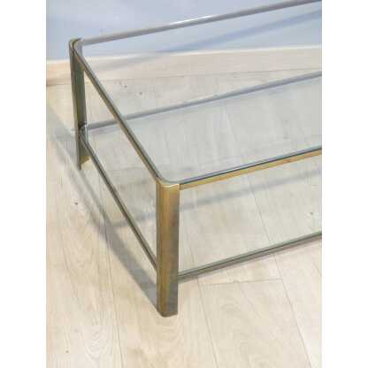 Jacques Théophile Lepelletier Et Broncz, Table Basse à Deux Plateaux En Bronze Et Verre, 1970 – Image 11