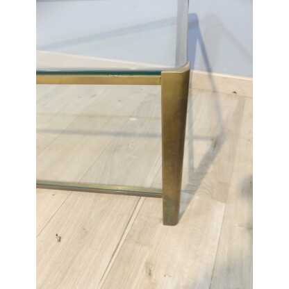 Jacques Théophile Lepelletier Et Broncz, Table Basse à Deux Plateaux En Bronze Et Verre, 1970 – Image 9
