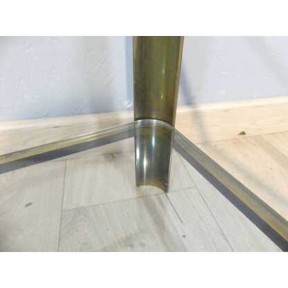 Jacques Théophile Lepelletier Et Broncz, Table Basse à Deux Plateaux En Bronze Et Verre, 1970 – Image 6