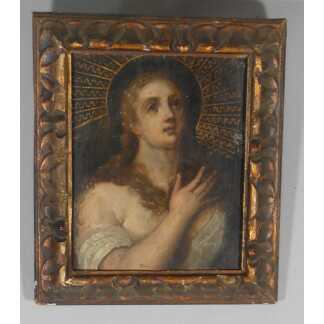 Marie Madeleine Pénitente, Huile Sur Cuivre époque Fin XVII ème Siècle