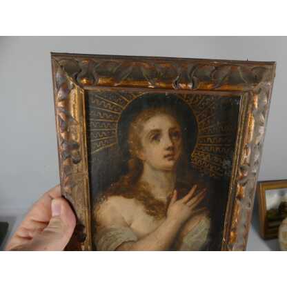 Marie Madeleine Pénitente, Huile Sur Cuivre époque Fin XVII ème Siècle – Image 5