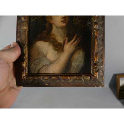 Marie Madeleine Pénitente, Huile Sur Cuivre époque Fin XVII ème Siècle – Image 3