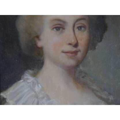 Portrait d'Une Jeune Femme, Tableau Huile Sur Toile époque Fin XVIII ème – Image 7
