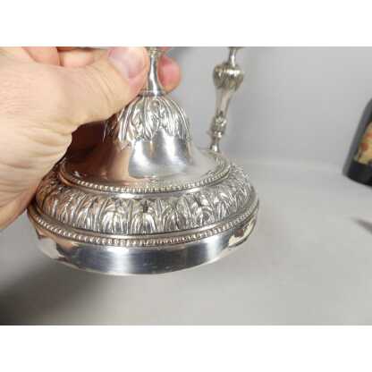 Paire De Bougeoirs Flambeaux Louis XVI En Bronze Argenté époque XVIII ème – Image 10