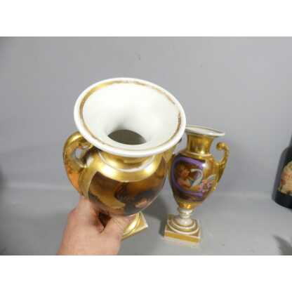 Paire De Vases Zeus, Leda, Aigle Et Cygne, Porcelaine Début XIX ème époque Restauration – Image 13