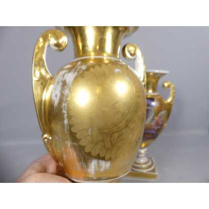 Paire De Vases Zeus, Leda, Aigle Et Cygne, Porcelaine Début XIX ème époque Restauration – Image 9