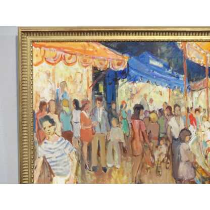 Maurice Montet, La Fête Foraine Tableau Huile Sur Toile Vers 1960 – Image 5