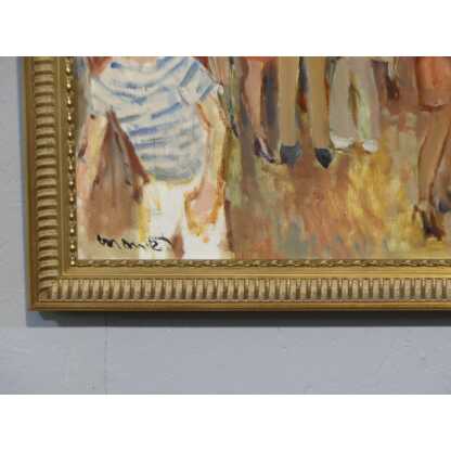Maurice Montet, La Fête Foraine Tableau Huile Sur Toile Vers 1960 – Image 4
