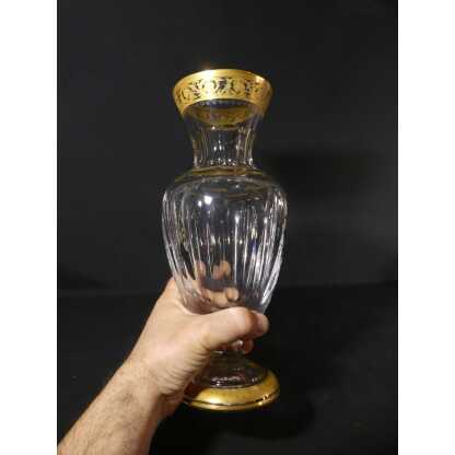 Saint Louis Thistle Pompei, Grand Vase Balustre En Cristal Incrusté d'Or – Image 5