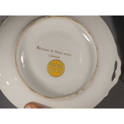 Coupe Couverte Et Son Dormant En Porcelaine De Limoges Peint à La Main Golse – Image 11
