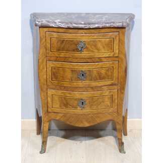 Commode d'Entre Deux d'époque Louis XV En Placage De Noyer, Milieu XVIII ème Italie