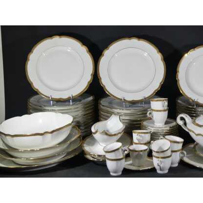 Charles Field Haviland Forme Mozart Doré, Service 12 Personnes Porcelaine De Limoges – Image 2