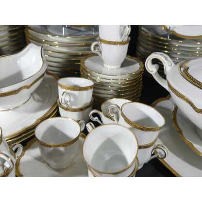 Charles Field Haviland Forme Mozart Doré, Service 12 Personnes Porcelaine De Limoges – Image 9