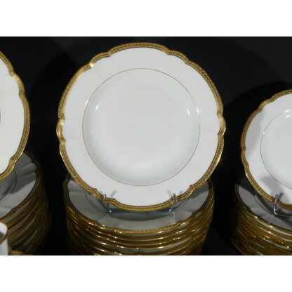 Charles Field Haviland Forme Mozart Doré, Service 12 Personnes Porcelaine De Limoges – Image 5