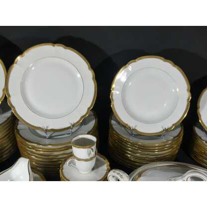 Charles Field Haviland Forme Mozart Doré, Service 12 Personnes Porcelaine De Limoges – Image 4