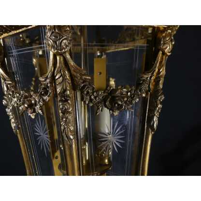 Lanterne d'entrée ou de couloir de style Louis XV en bronze et verre gravé époque 1960 – Image 9