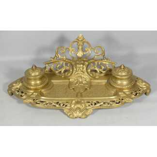 Encrier Napoléon III en bronze doré, époque XIX ème