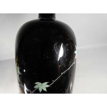 Paire de vases en émail cloisonné aux oiseaux et branchages, Japon, fin XIX ème – Image 11