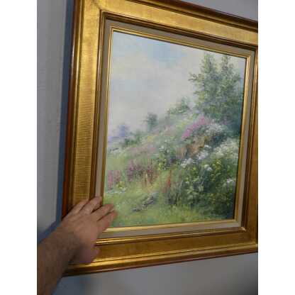 Gaston Thiery (1922-2013), fleurs des champs, tableau huile sur toile école de Crozant – Image 4