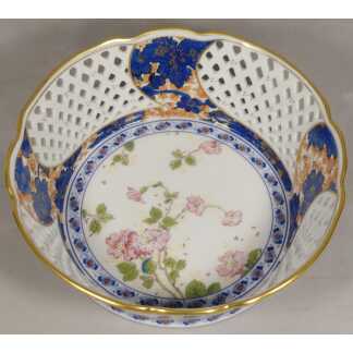 Haviland Dammouse, corbeille ajourée centre de table en porcelaine de Limoges