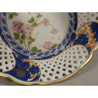Haviland Dammouse, corbeille ajourée centre de table en porcelaine de Limoges – Image 3