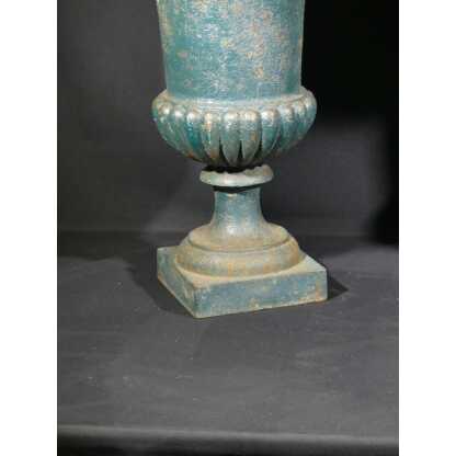 Paire de vases médicis de jardin en fonte, époque XIX ème – Image 10