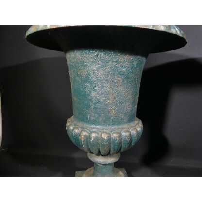 Paire de vases médicis de jardin en fonte, époque XIX ème – Image 7