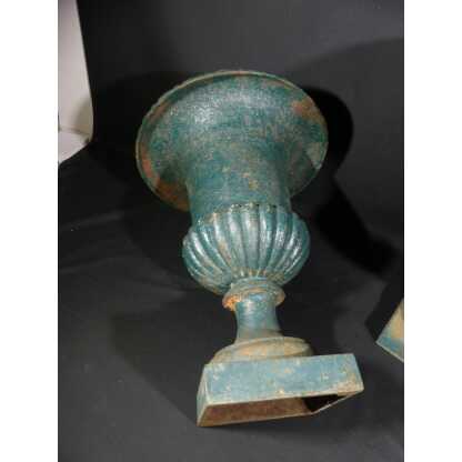 Paire de vases médicis de jardin en fonte, époque XIX ème – Image 6
