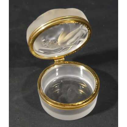 Lalique France, boîte naïade en verre dépoli et laiton, vers 1980 – Image 8