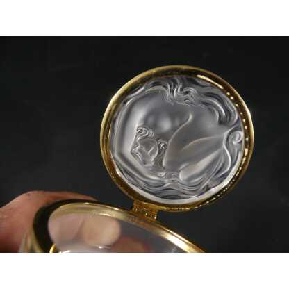 Lalique France, boîte naïade en verre dépoli et laiton, vers 1980 – Image 3