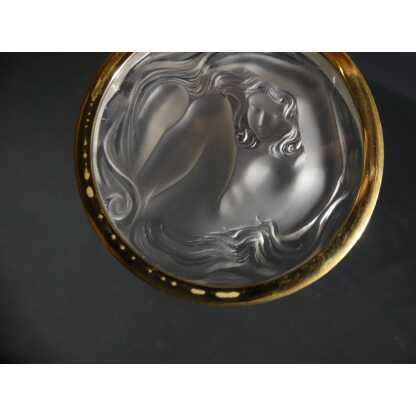 Lalique France, boîte naïade en verre dépoli et laiton, vers 1980 – Image 7