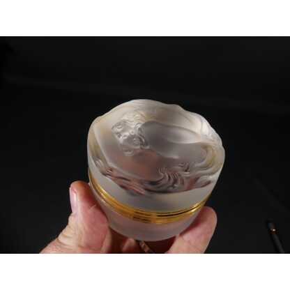 Lalique France, boîte naïade en verre dépoli et laiton, vers 1980 – Image 6