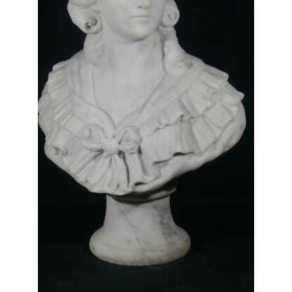 Buste De Jeune Femme En Marbre Signé A Bartel, époque XIX ème – Image 16