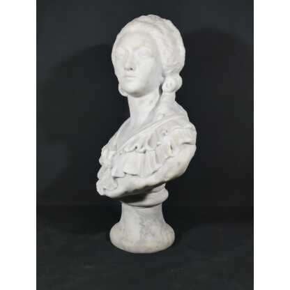 Buste De Jeune Femme En Marbre Signé A Bartel, époque XIX ème – Image 13