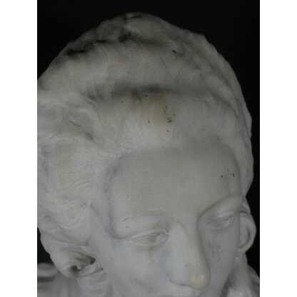 Buste De Jeune Femme En Marbre Signé A Bartel, époque XIX ème – Image 5