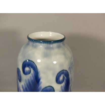Camille Tharaud Limoges, vase bleu aux fougères, époque Art Déco – Image 7