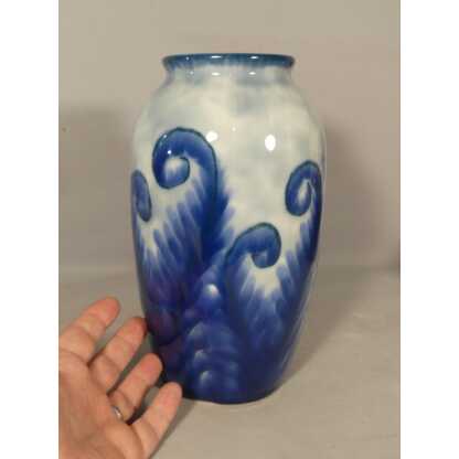 Camille Tharaud Limoges, vase bleu aux fougères, époque Art Déco – Image 6