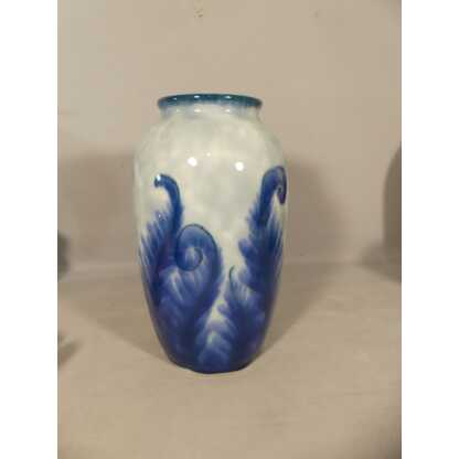 Camille Tharaud Limoges, vase bleu aux fougères, époque Art Déco – Image 4