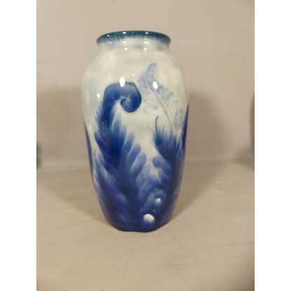 Camille Tharaud Limoges, vase bleu aux fougères, époque Art Déco – Image 3