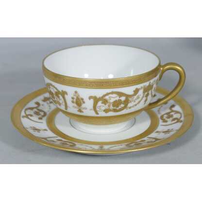 Haviland Impérator, tasse à thé en porcelaine incrustation d'or