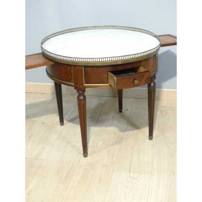 Table basse bouillotte en acajou et marbre style Louis XVI, époque début XX ème – Image 2
