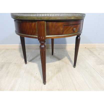 Table basse bouillotte en acajou et marbre style Louis XVI, époque début XX ème – Image 5